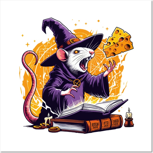 Rat Wizzard Cheese Wall Art by katzura